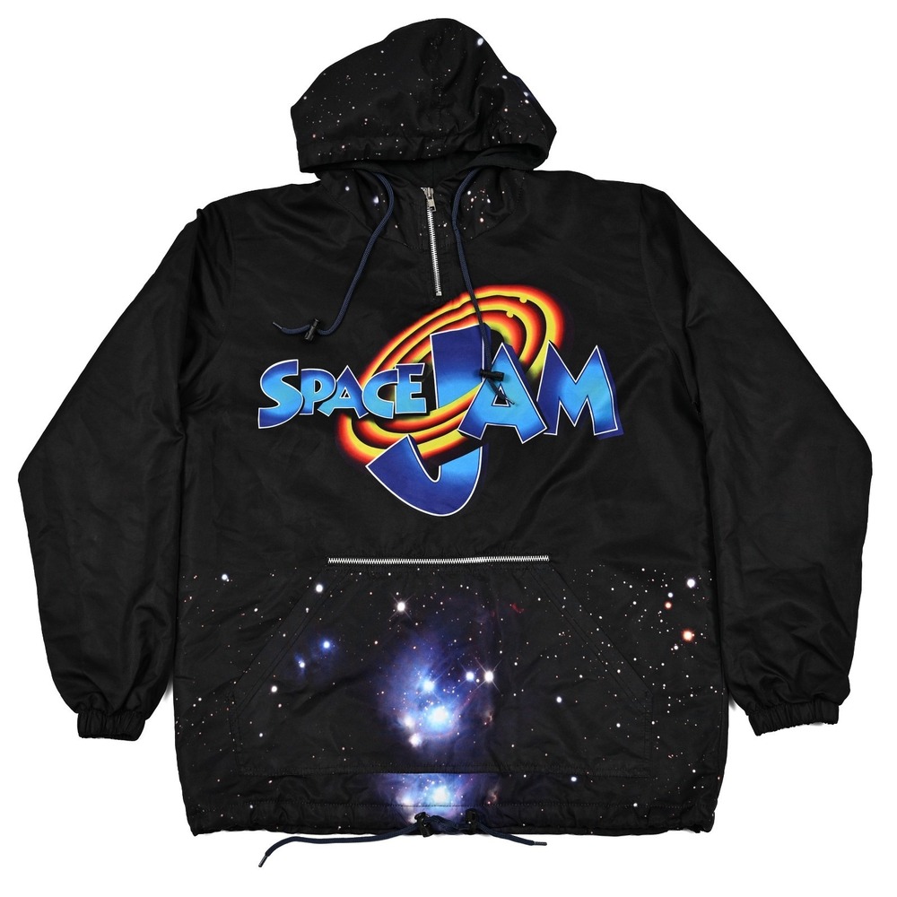 Space Jam #45 Rare 1/4 Zip Hooded Anorak Windbreaker Jacket Size Large 90s